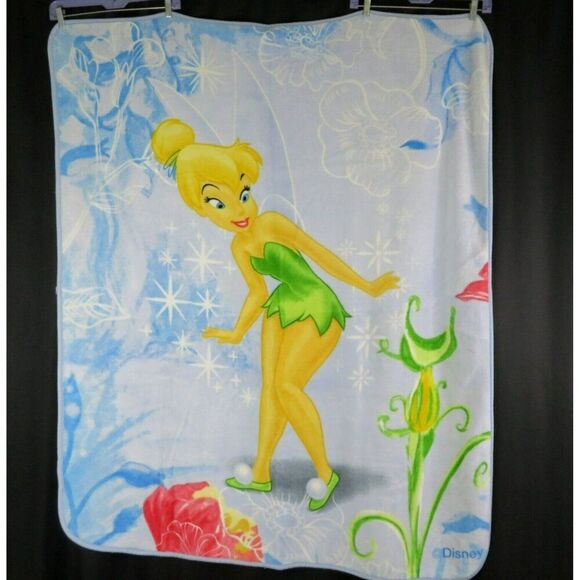 Disney Tinker Bell  Fleece Throw Blanket Plush Lap 46x56 Rectangular Super Soft - Picture 1 of 10